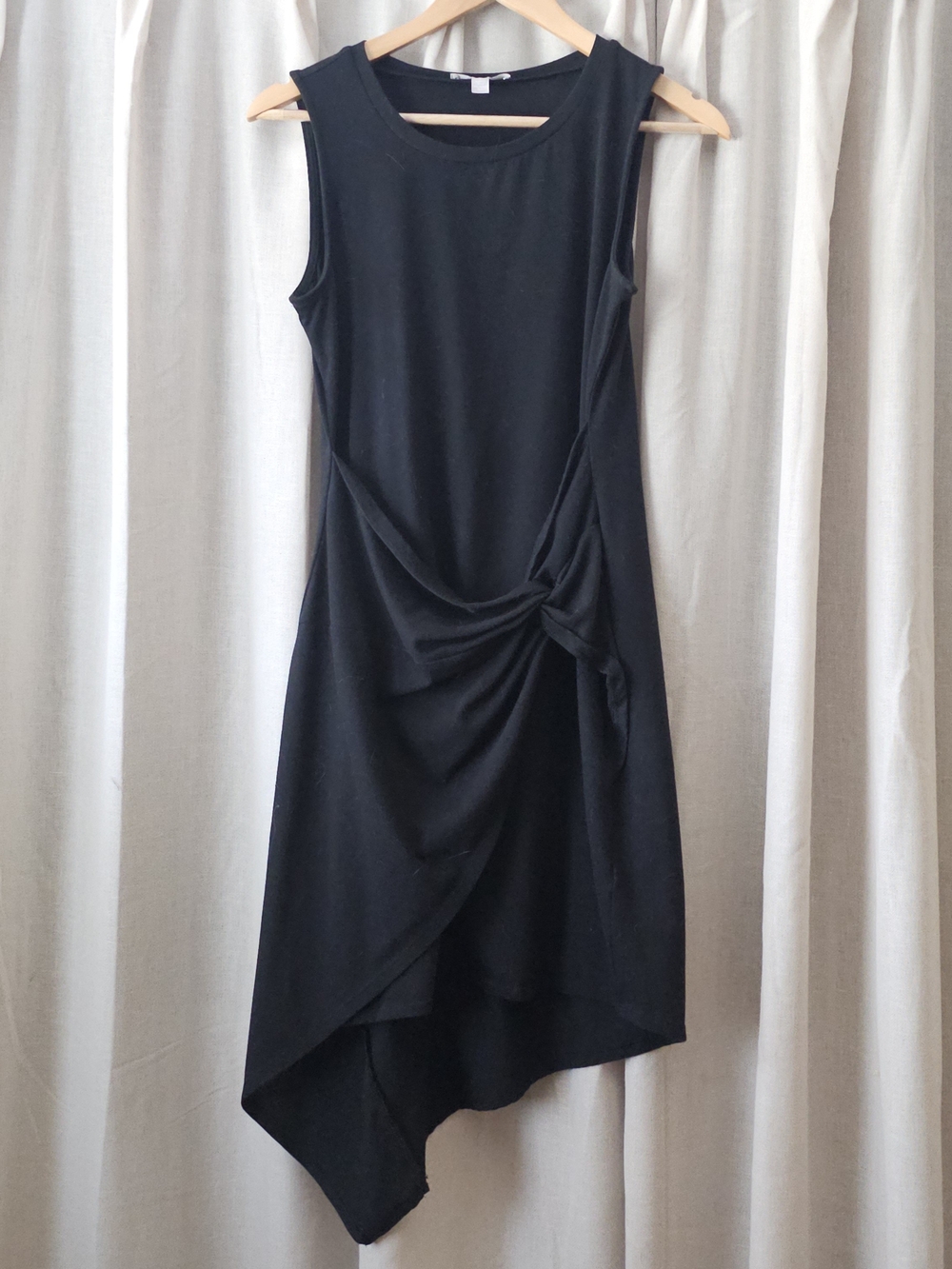 Chelsea 28 Black Asymmetrical Ruched Sleeveless Dress Size M